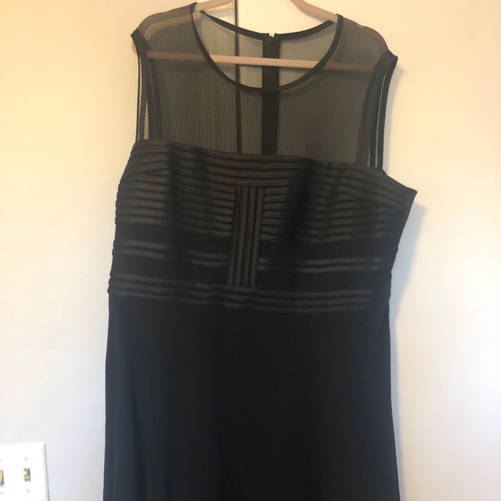 Formal Mesh Top Black Plus Size Dress